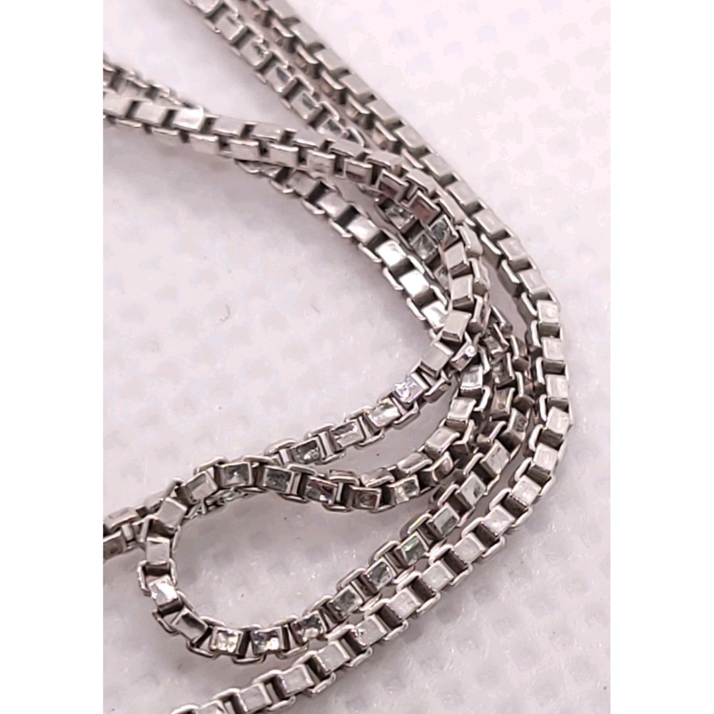 10K White Gold Box Chain Necklace 20" 1.2mm 2.4g Italy FILK 763 VI